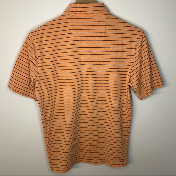 johnnie-O Men’s The Original Polo in Neese Stripe, Orange, Navy Blue, Size Small - Picture 8 of 11